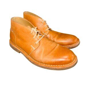Cole Haan Glenn Cognac Leather Chukka Boots Amber Tan 8 Luxury Office City Money